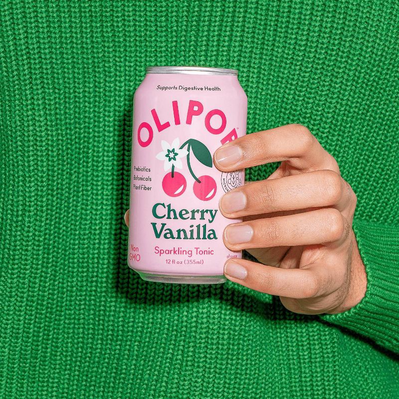 slide 6 of 6, OLIPOP Cherry Vanilla Prebiotic Soda - 12 fl oz Can, 12 fl oz
