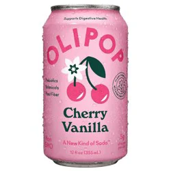 OLIPOP Cherry Vanilla Prebiotic Soda - 12 fl oz Can
