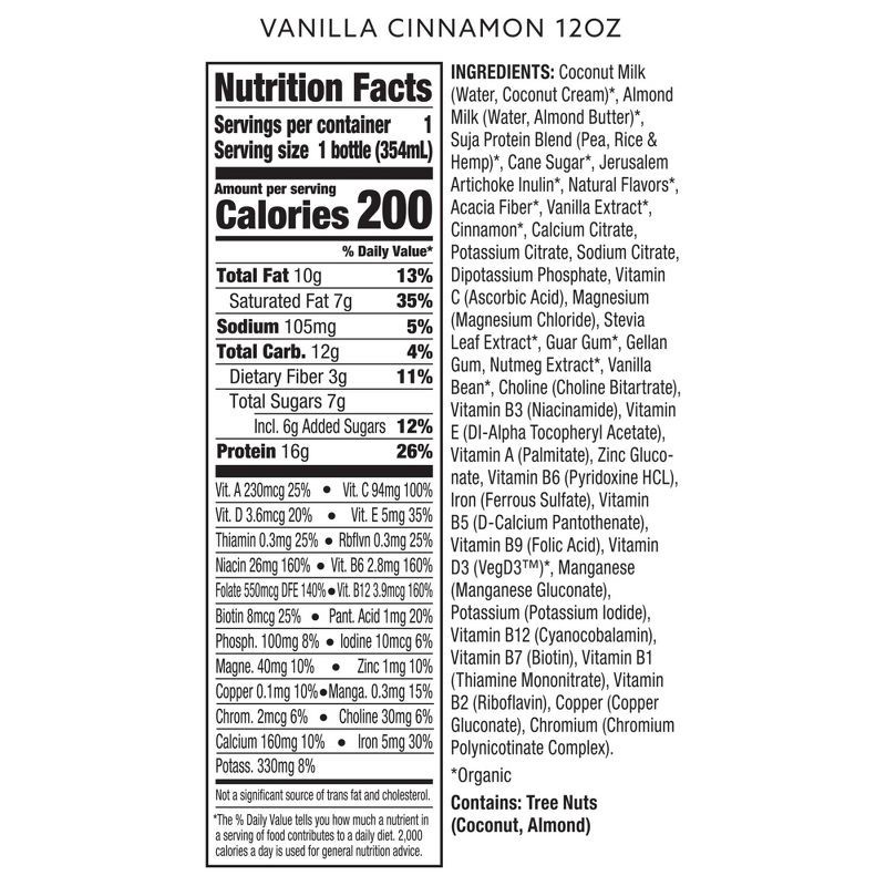 slide 3 of 5, Suja Organic Protein Shake Vanilla Cinnamon Protein Drink -12 fl oz Bottle, 12 fl oz