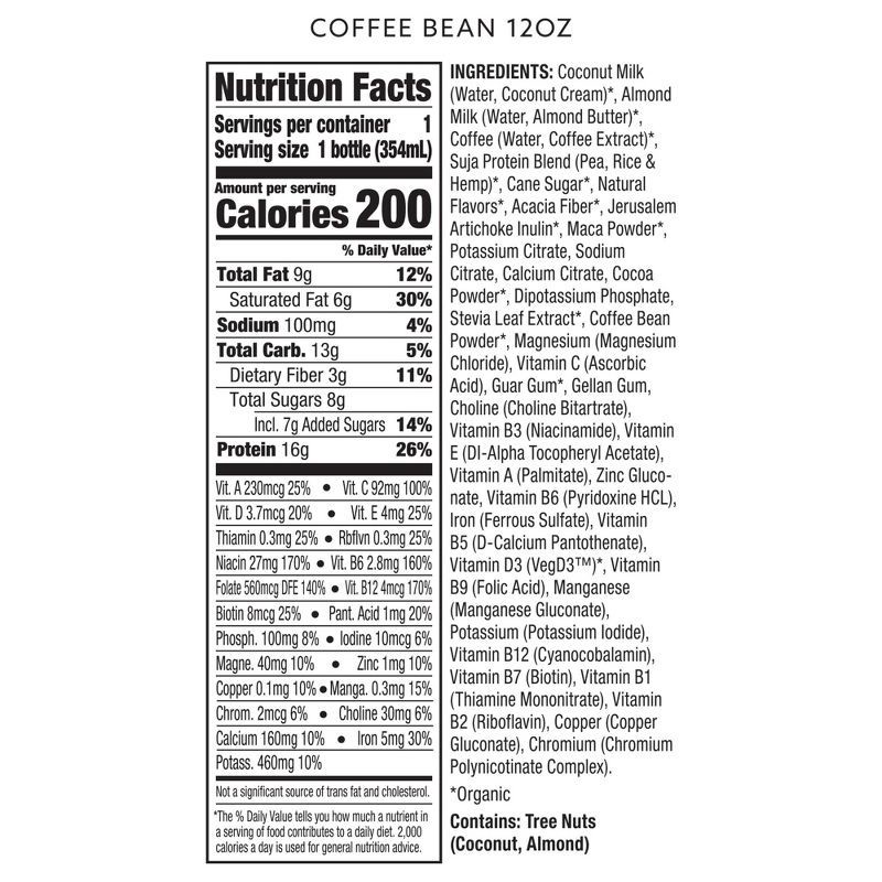 slide 10 of 10, Suja Organic Protein Shake, Coffee Bean Protein Drink - 12 fl oz Bottle, 12 fl oz