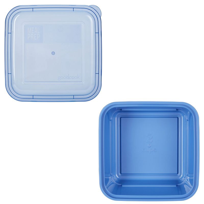 slide 4 of 9, GoodCook Meal Prep 1 Compartment Square Containers + Lids - 3Cups - 20pcs/10ct - Blue, 20 ct, 10 ct
