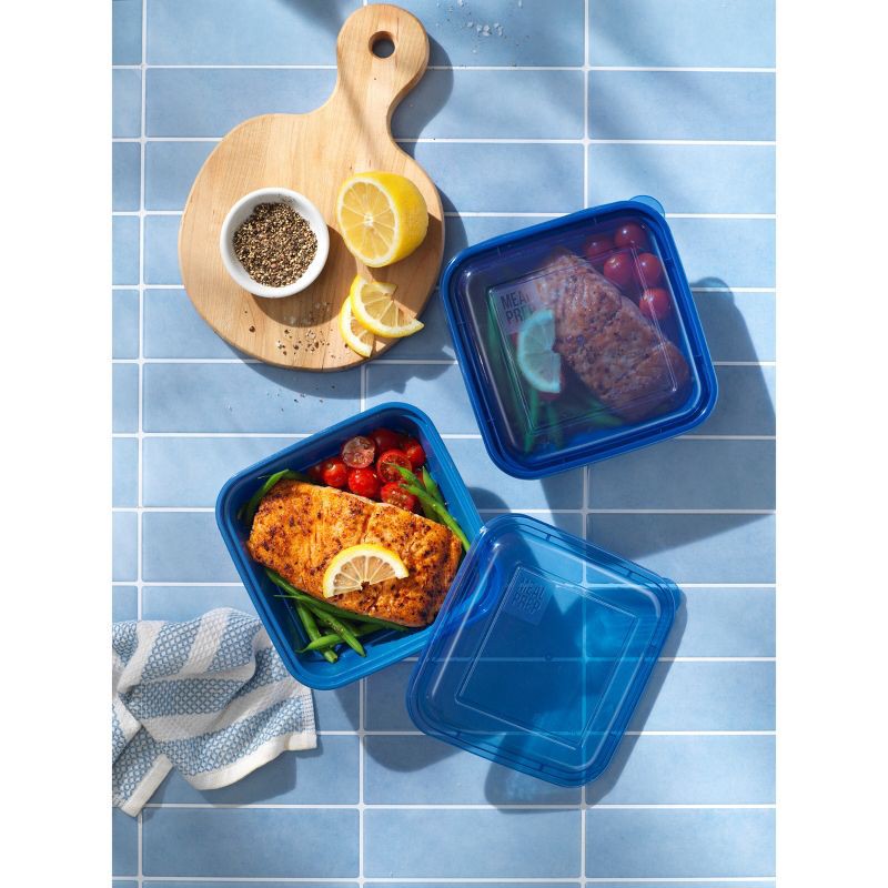 slide 5 of 9, GoodCook Meal Prep 1 Compartment Square Containers + Lids - 3Cups - 20pcs/10ct - Blue, 20 ct, 10 ct