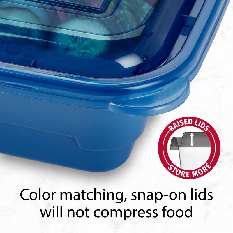 slide 8 of 9, GoodCook Meal Prep 1 Compartment Square Containers + Lids - 3Cups - 20pcs/10ct - Blue, 20 ct, 10 ct