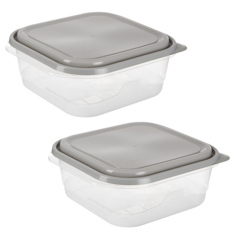 slide 2 of 7, GoodCook EveryWare Square Food Storage Containers - 11.7 Cups - 4pcs/2ct - Gray, 4 ct, 2 ct
