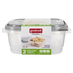GoodCook EveryWare Square Food Storage Containers - 11.7 Cups - 4pcs/2ct - Gray