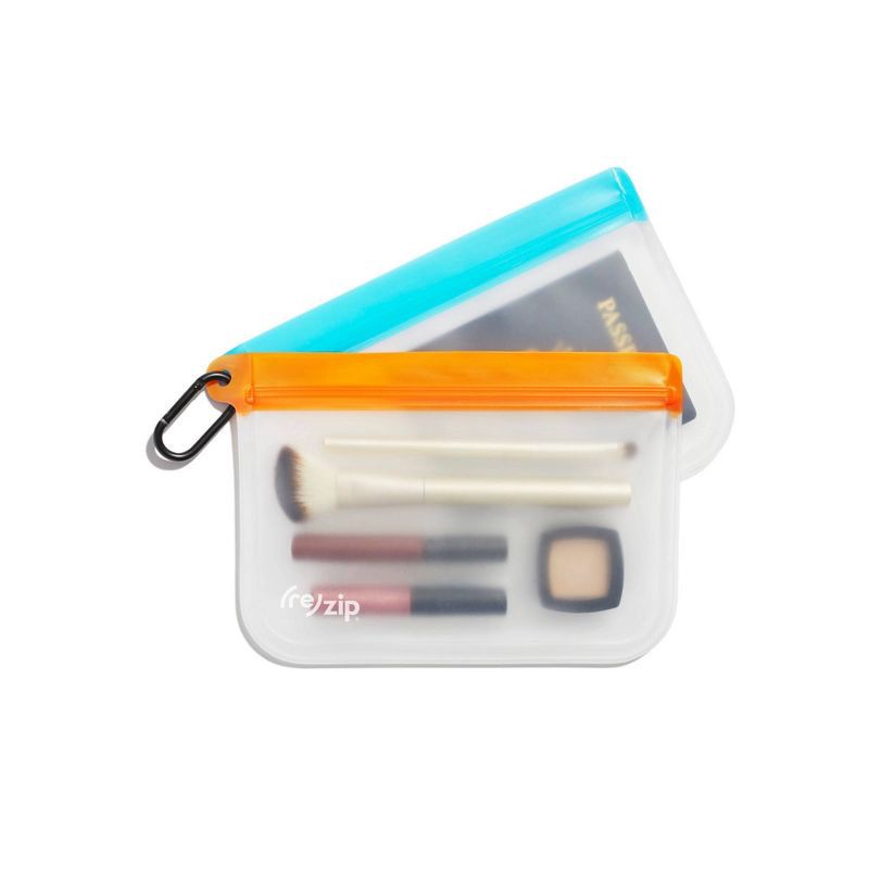 slide 3 of 9, (re)zip Reusable Leakproof Clip-on Take Me with You Bags and Carabiner - 2pc, 2 ct