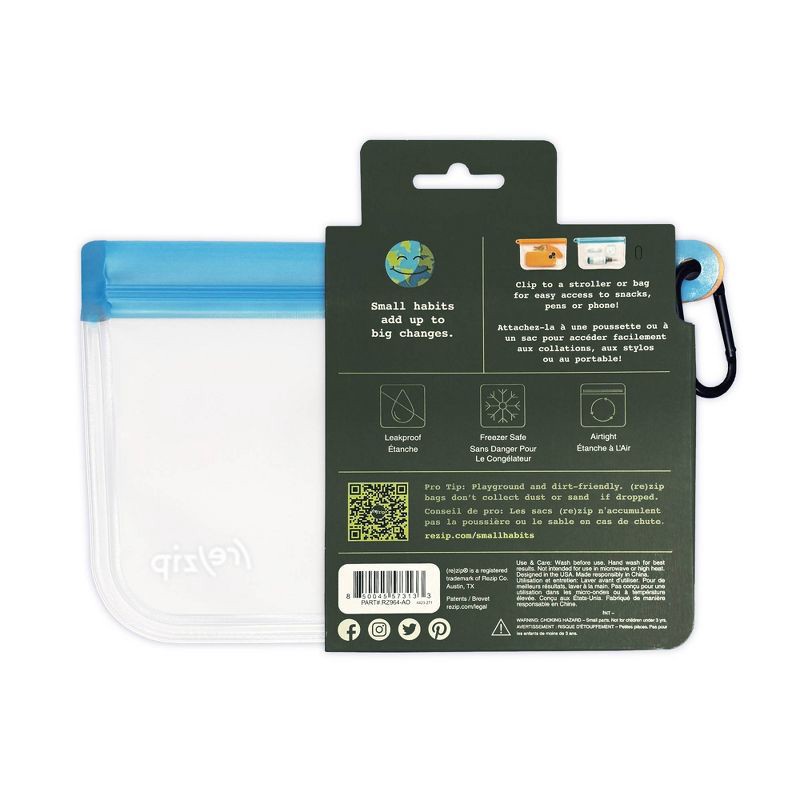 slide 9 of 9, (re)zip Reusable Leakproof Clip-on Take Me with You Bags and Carabiner - 2pc, 2 ct