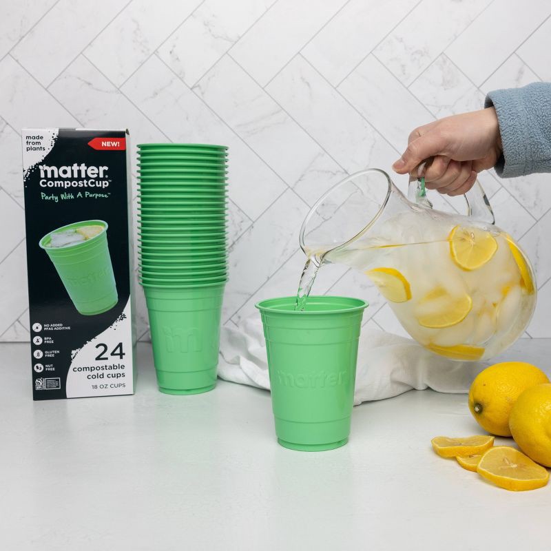slide 5 of 13, Matter Compostable Cold Disposable Cups - 18oz/24ct, 18 oz, 24 ct