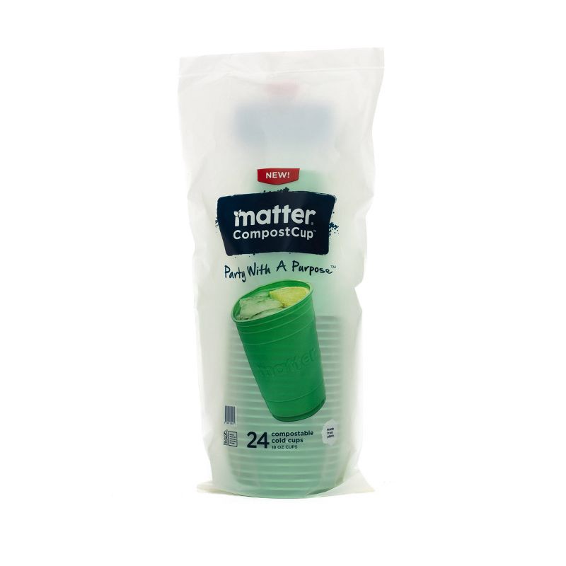 slide 6 of 13, Matter Compostable Cold Disposable Cups - 18oz/24ct, 18 oz, 24 ct
