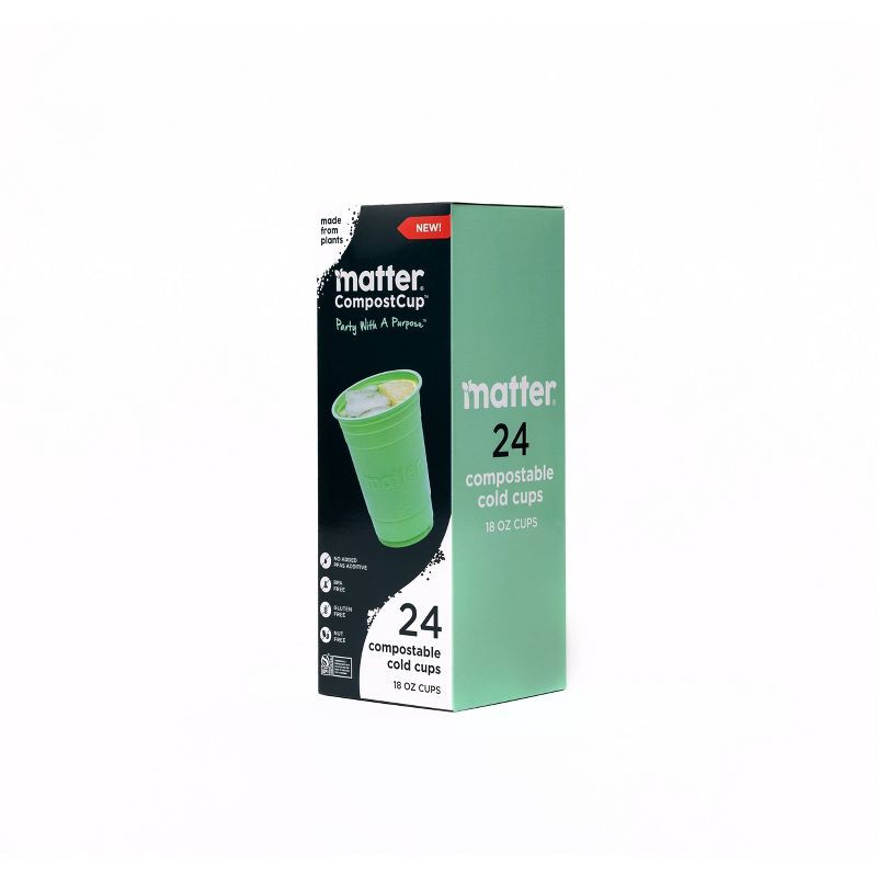 slide 8 of 13, Matter Compostable Cold Disposable Cups - 18oz/24ct, 18 oz, 24 ct