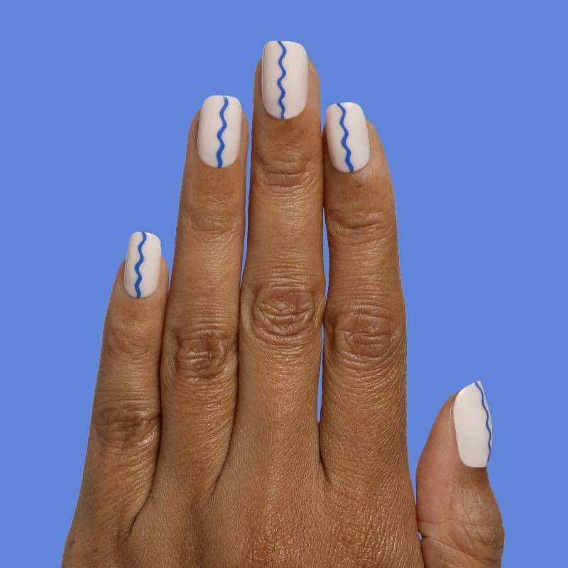 slide 3 of 3, Olive & June Squoval Fake Nails - Simple Squiggle - 32ct, 32 ct