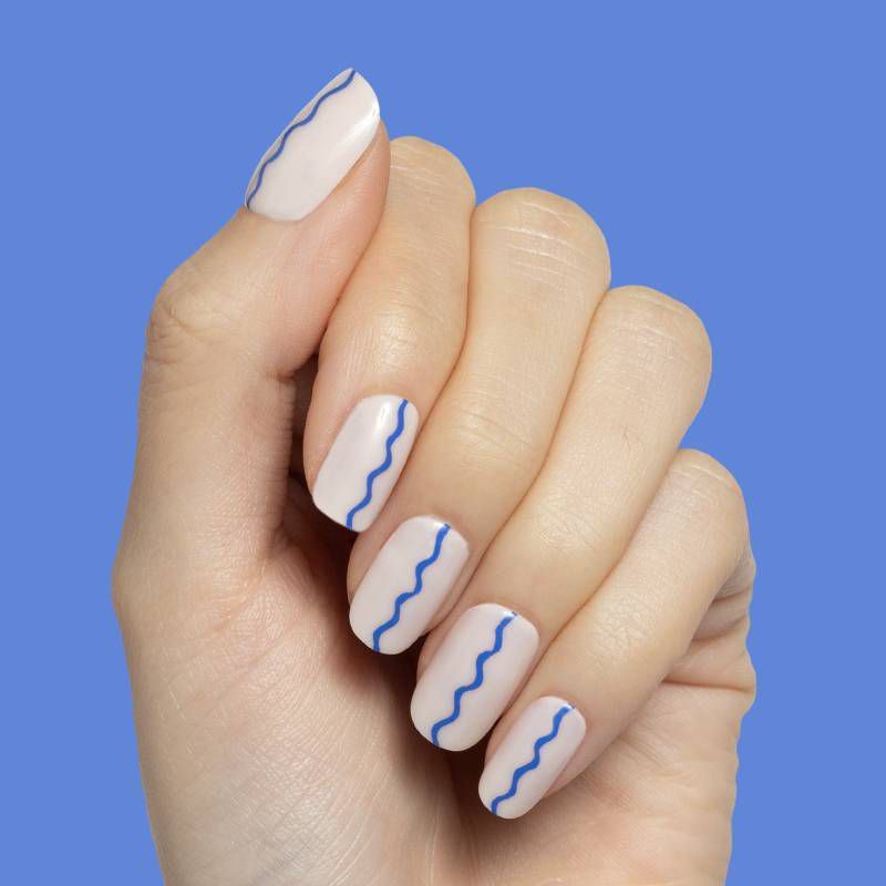 slide 2 of 3, Olive & June Squoval Fake Nails - Simple Squiggle - 32ct, 32 ct