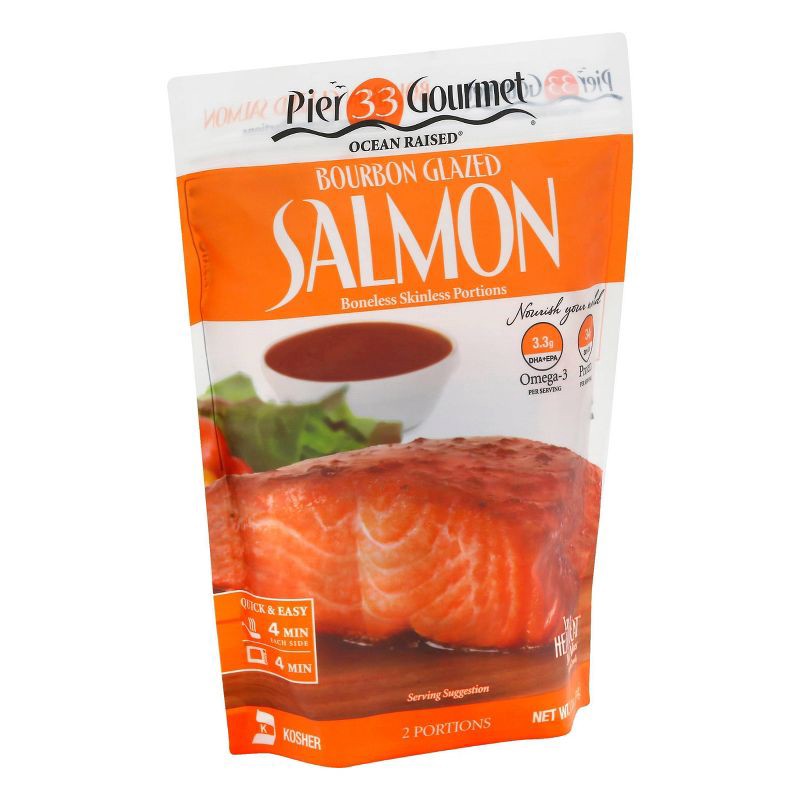 slide 2 of 5, Pier 33 Gourmet Bourbon Salmon - Frozen - 12oz, 12 oz