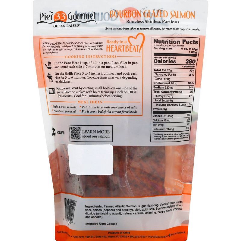 slide 5 of 5, Pier 33 Gourmet Bourbon Salmon - Frozen - 12oz, 12 oz