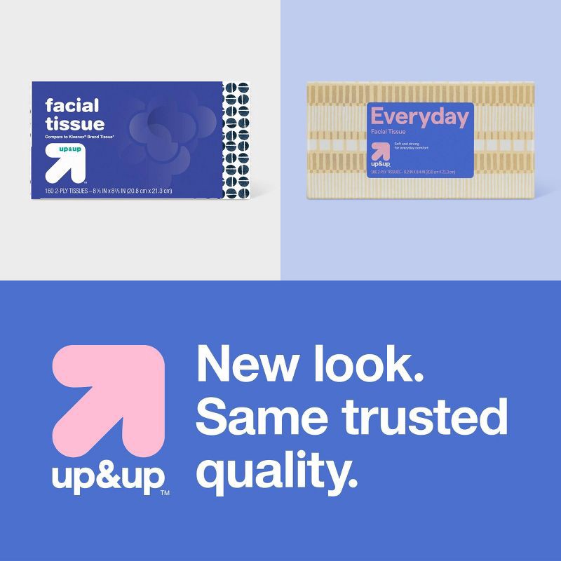 slide 4 of 4, Everyday Facial Tissue - 160ct - up&up™, 160 ct