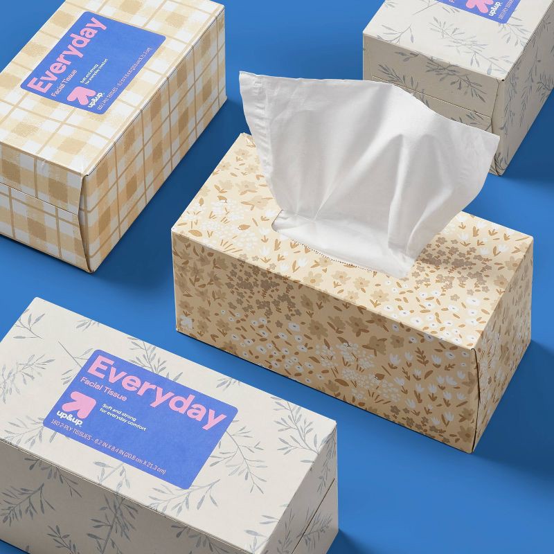 slide 3 of 4, Everyday Facial Tissue - 4pk/640ct - up&up™, 4 ct, 640 ct