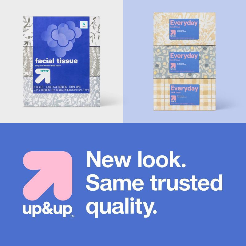 slide 4 of 4, Everyday Facial Tissue - 6pk/960ct - up&up™, 6 ct, 960 ct
