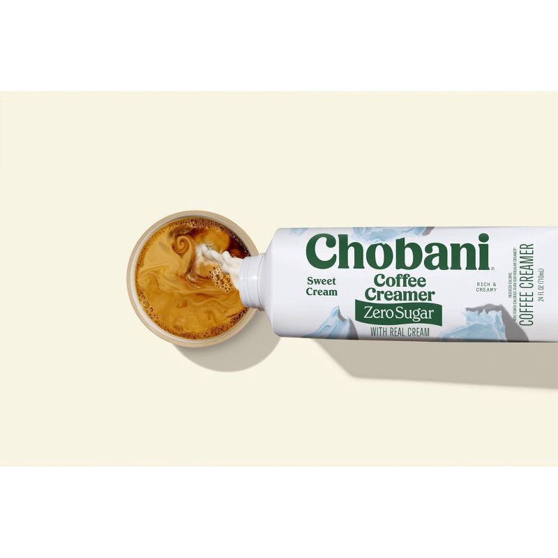 slide 2 of 3, Chobani Sweet Cream Zero Sugar Coffee Creamer - 24 fl oz, 24 fl oz