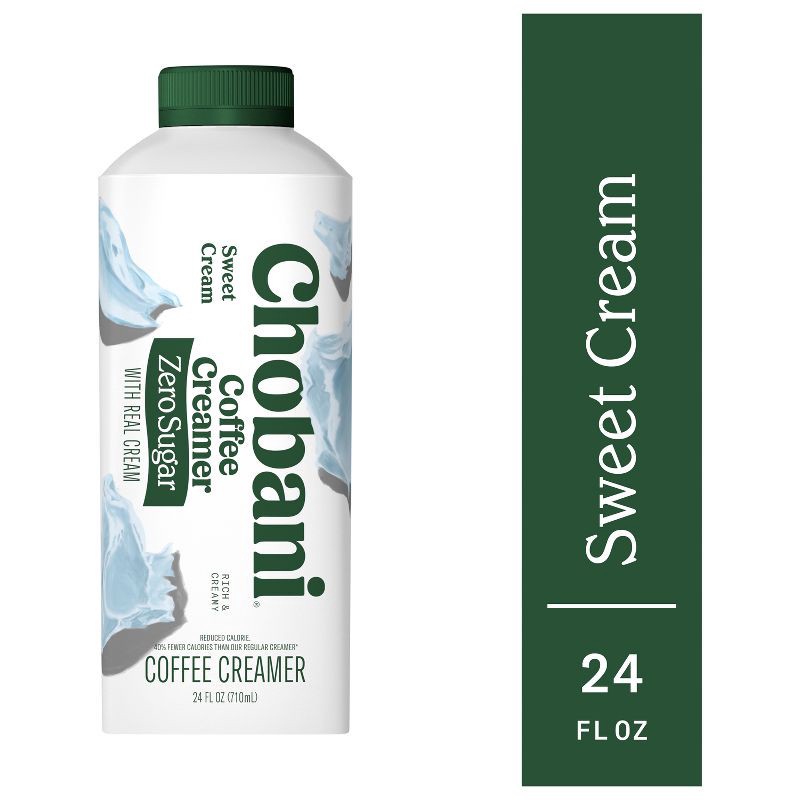 slide 3 of 3, Chobani Sweet Cream Zero Sugar Coffee Creamer - 24 fl oz, 24 fl oz
