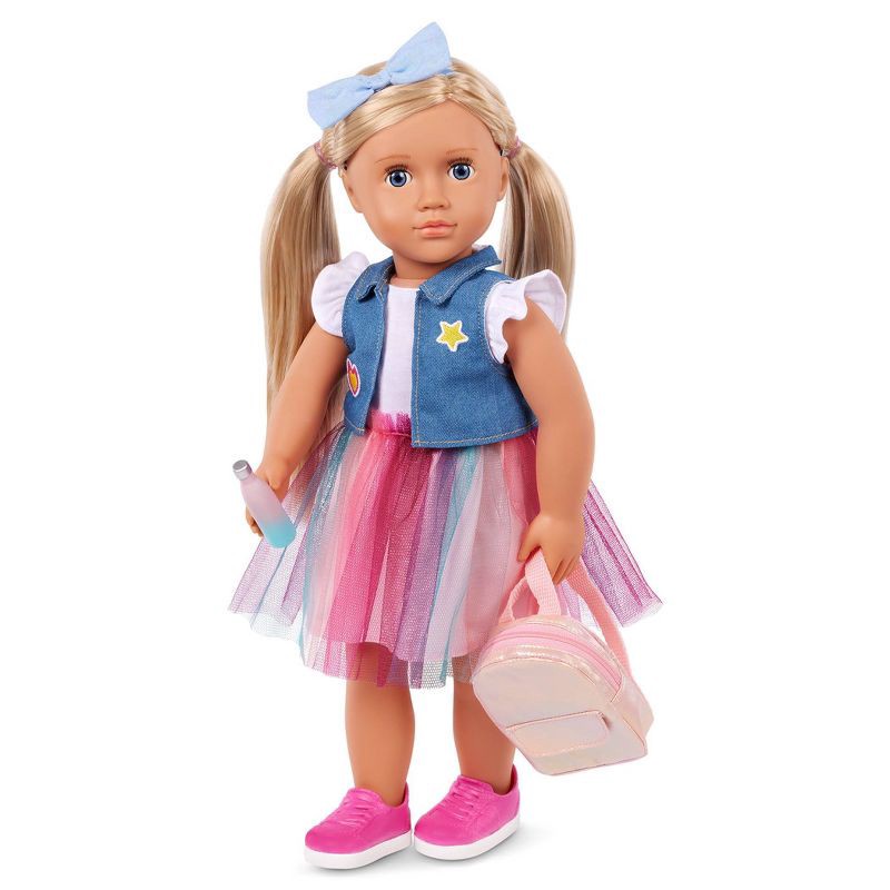 slide 2 of 5, Our Generation Evie 18" School Doll in Rainbow Skirt with Backpack & Accessories Set, 1 ct