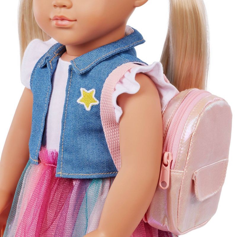 slide 3 of 5, Our Generation Evie 18" School Doll in Rainbow Skirt with Backpack & Accessories Set, 1 ct
