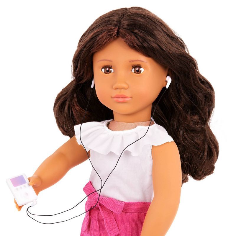 slide 4 of 5, Our Generation Purrfectly Packed Kitty-Print Luggage & Accessories Set for 18" Dolls: Travel Theme, 19 Pieces, 19 ct