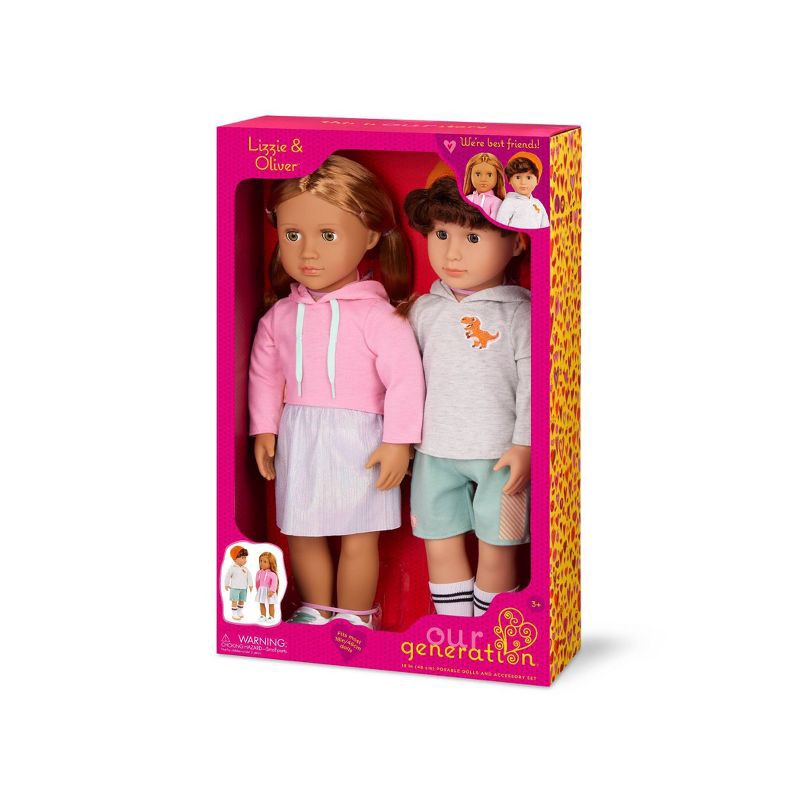 slide 6 of 6, Our Generation Lizzie & Oliver Set of 2 Best Friends 18" Dolls: Fashion Theme, Plastic and Polyester Materials, 1 ct