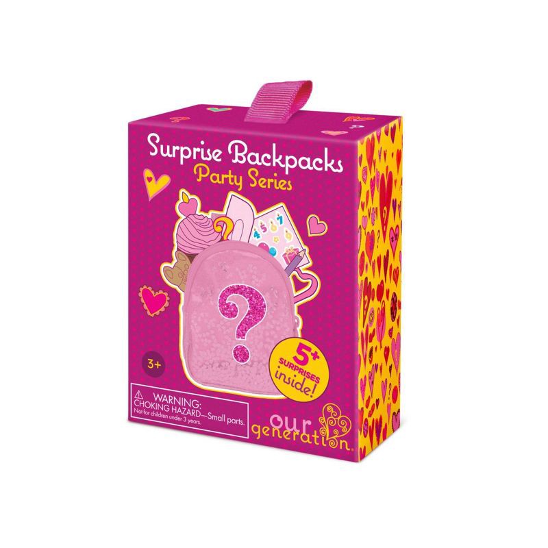 slide 14 of 14, Our Generation Surprise Backpack Party Series – 1 of 6 Collectible School Bags Accessories for 18'' Dolls, 1 ct