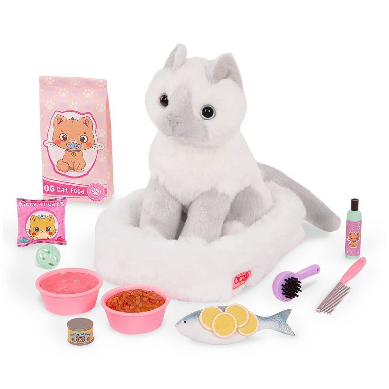 slide 2 of 5, Our Generation Feline Fabulous Pet Bed & Play Food Accessory Set for 18" Dolls, 1 ct