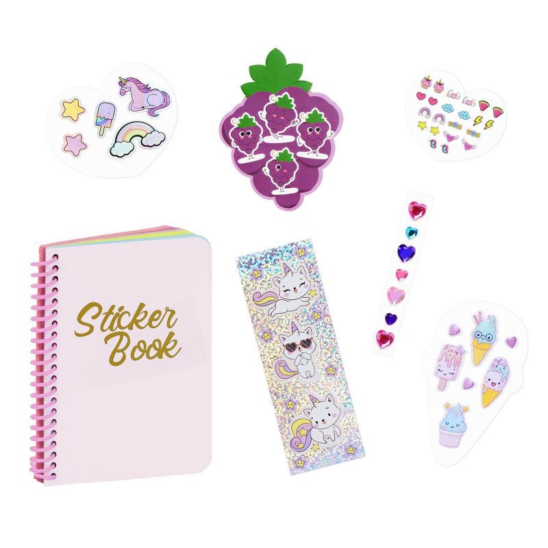 slide 6 of 7, Our Generation Finley 18" Doll with 50+ Stickers & Sticker Book Set: Fashion and Beauty, Light Brown Hair, Purple Eyes, 1 ct