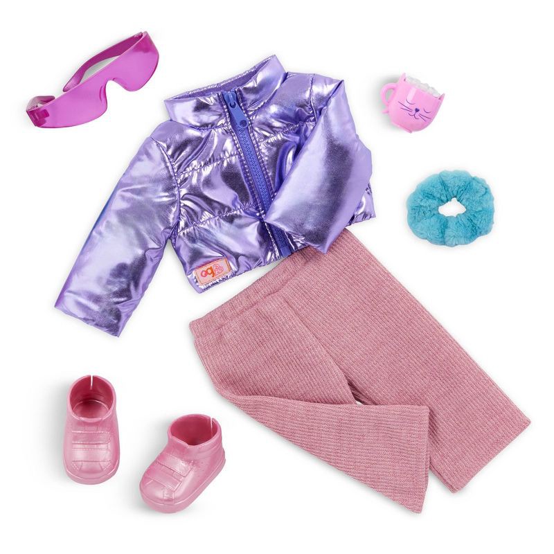slide 1 of 5, Our Generation Puffy & Comfy Puffer Jacket Outfit for 18" Dolls: Doll Clothing & Accessories, Fashion & Beauty Set, 1 ct