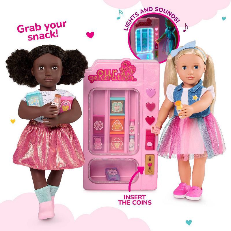 slide 3 of 9, Our Generation Snacktime Fun Pink Vending Machine & Play Food Accessories Set for 18" Dolls, 1 ct