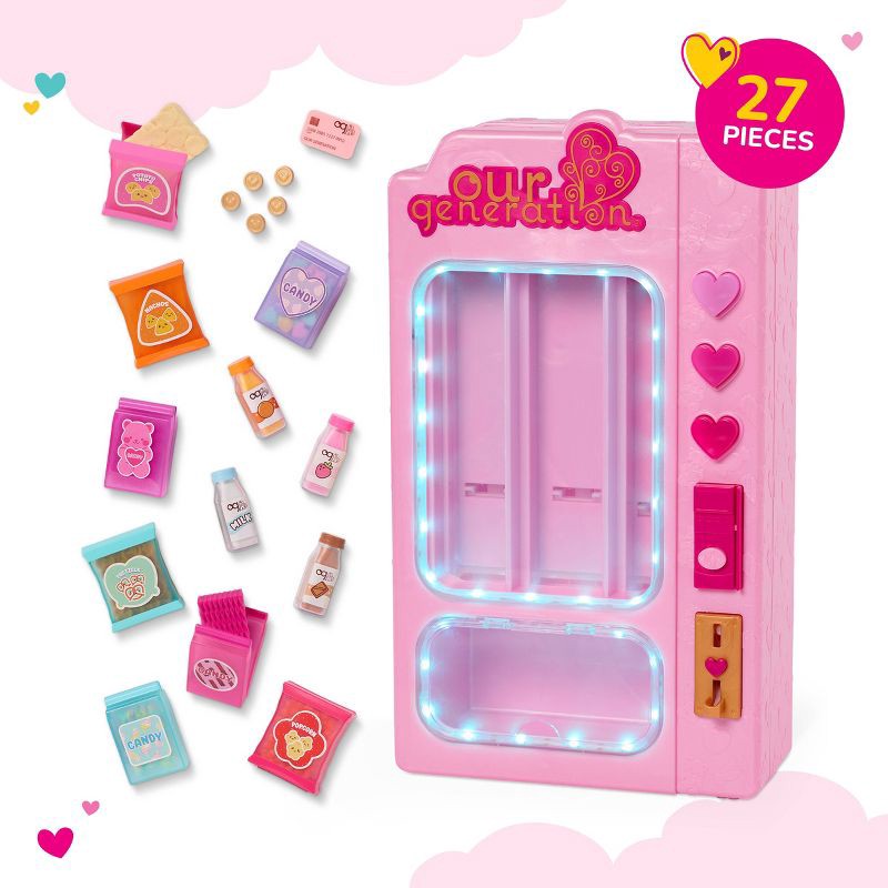 slide 4 of 9, Our Generation Snacktime Fun Pink Vending Machine & Play Food Accessories Set for 18" Dolls, 1 ct
