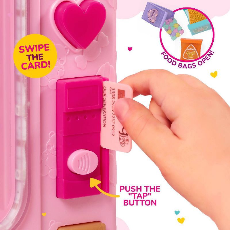 slide 5 of 9, Our Generation Snacktime Fun Pink Vending Machine & Play Food Accessories Set for 18" Dolls, 1 ct