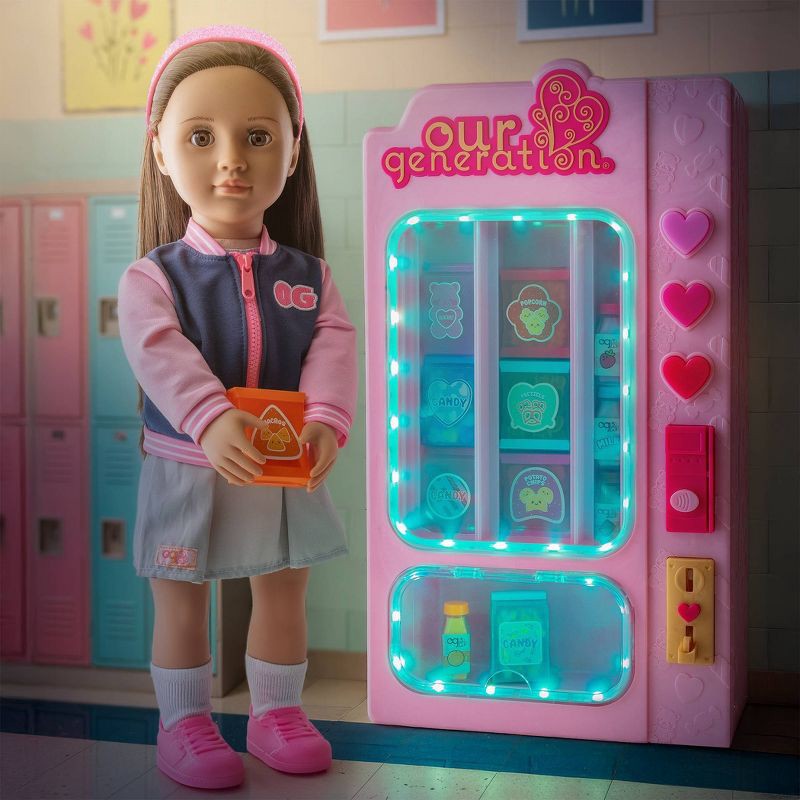 slide 6 of 9, Our Generation Snacktime Fun Pink Vending Machine & Play Food Accessories Set for 18" Dolls, 1 ct