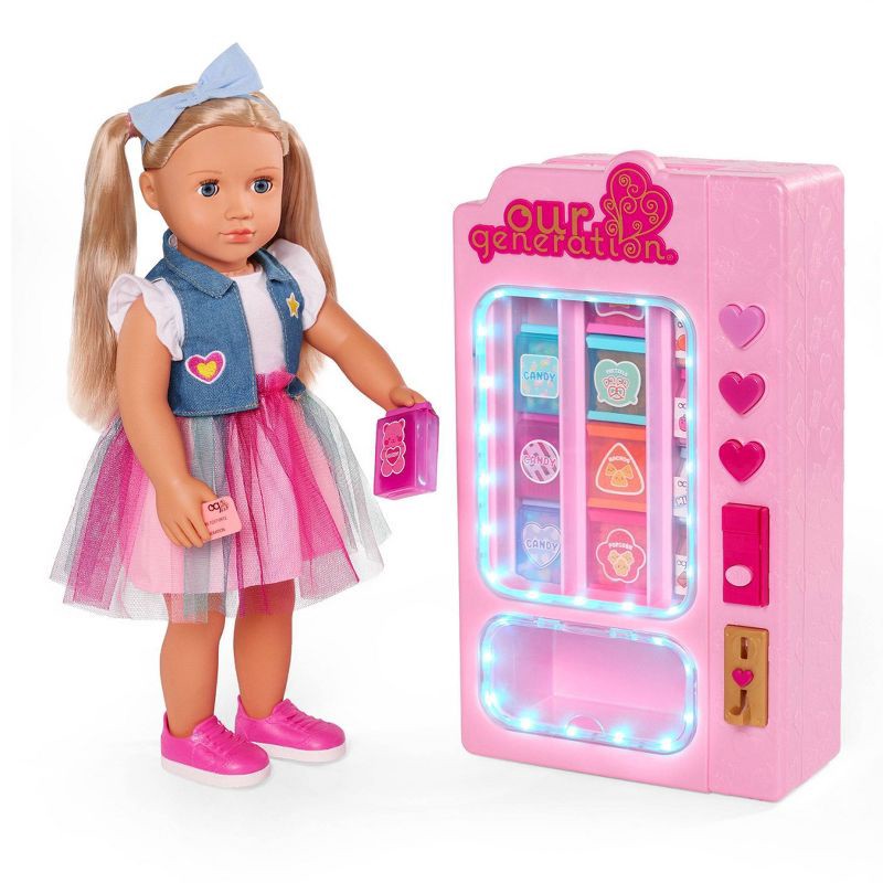 slide 7 of 9, Our Generation Snacktime Fun Pink Vending Machine & Play Food Accessories Set for 18" Dolls, 1 ct