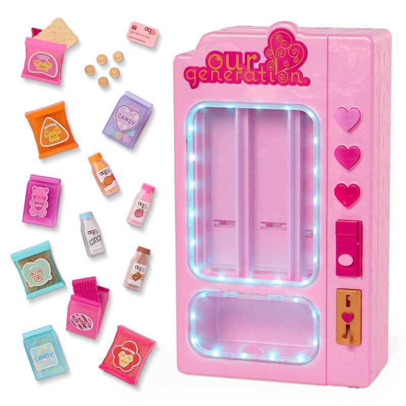 slide 9 of 9, Our Generation Snacktime Fun Pink Vending Machine & Play Food Accessories Set for 18" Dolls, 1 ct