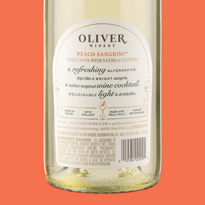 slide 5 of 6, Oliver Peach Sangrini Wine Cocktail - 750ml Bottle, 750 ml