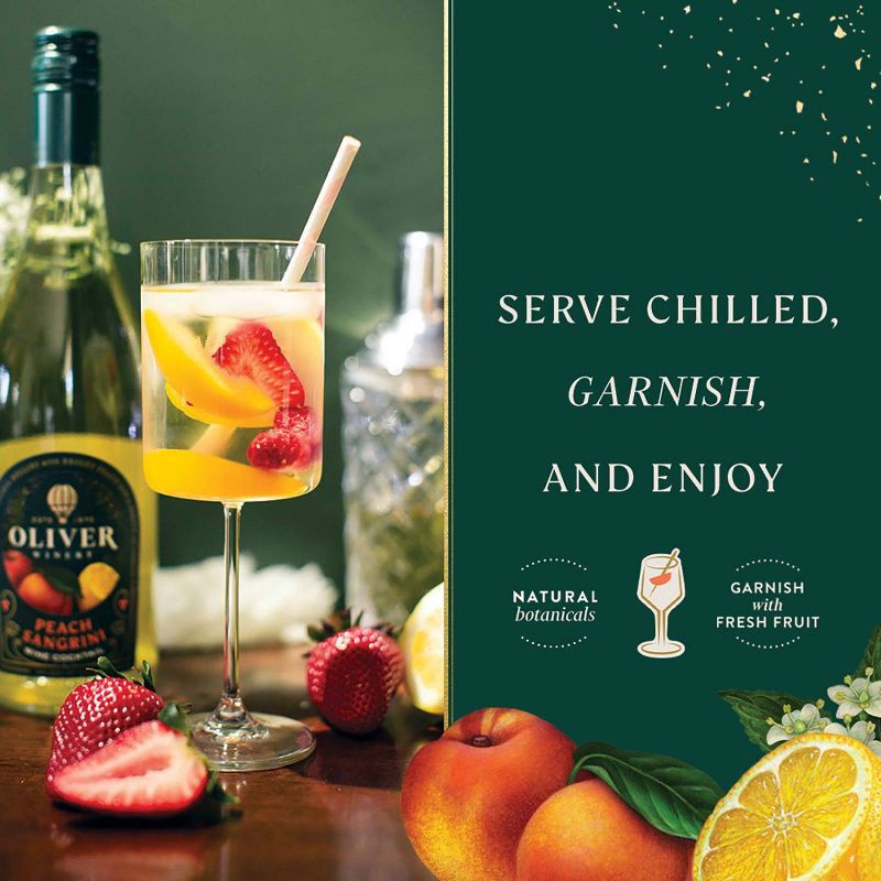 slide 6 of 6, Oliver Peach Sangrini Wine Cocktail - 750ml Bottle, 750 ml