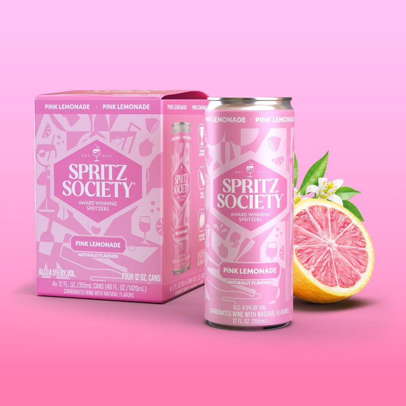 slide 2 of 5, Spritz Society Pink Lemonade - 4pk/355ml Cans, 4 ct; 355 ml