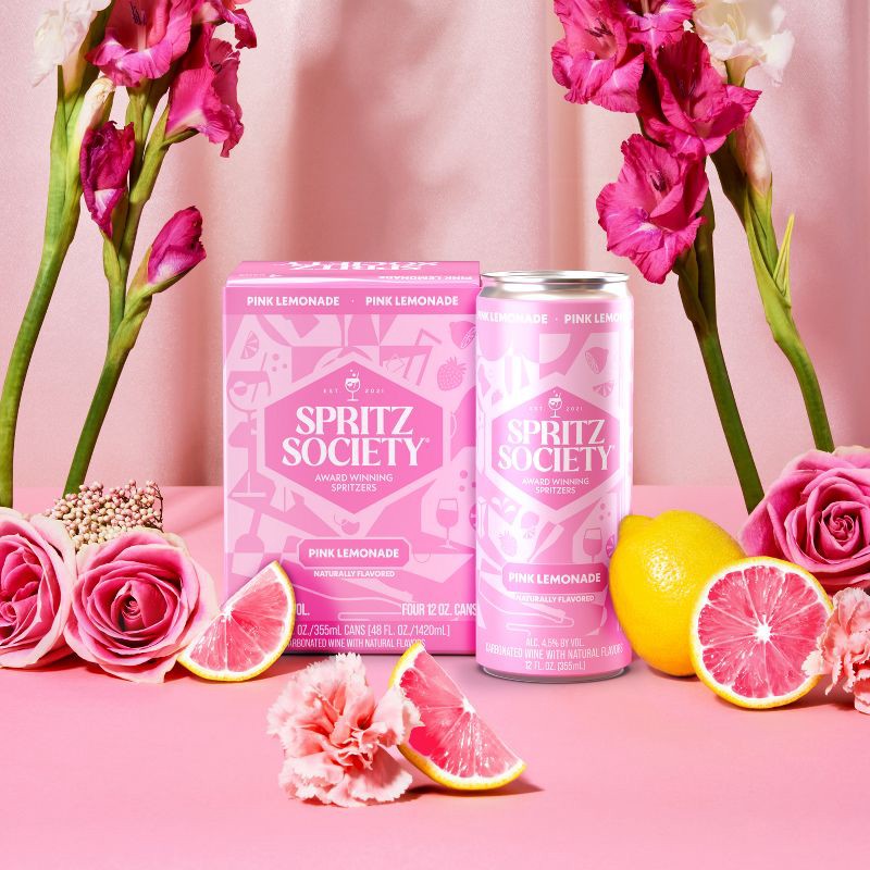 slide 3 of 5, Spritz Society Pink Lemonade - 4pk/355ml Cans, 4 ct; 355 ml