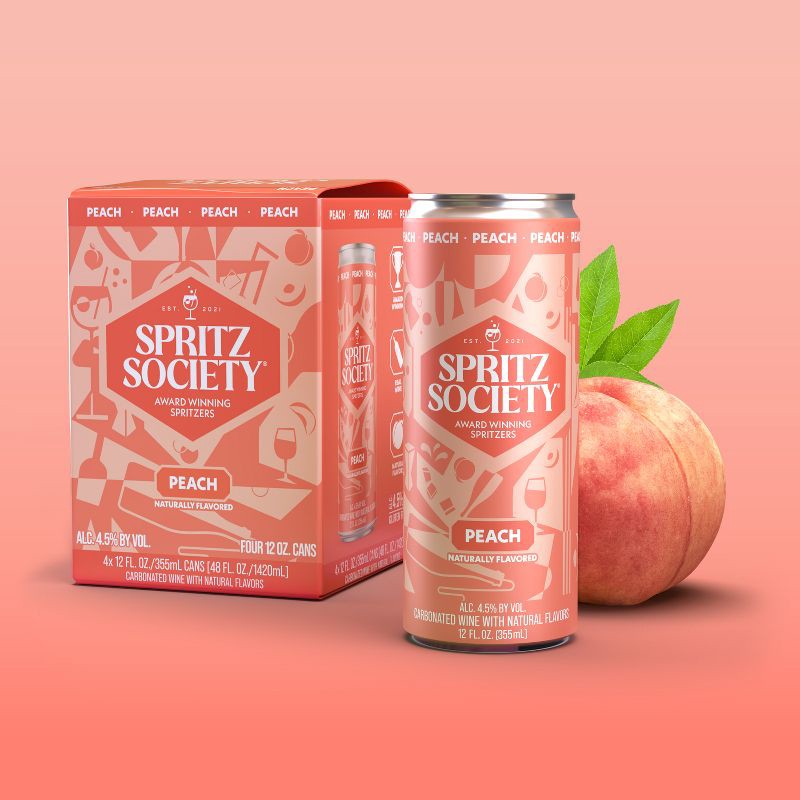 slide 2 of 4, Spritz Society Peach - 4pk/355ml Cans, 4 ct; 355 ml