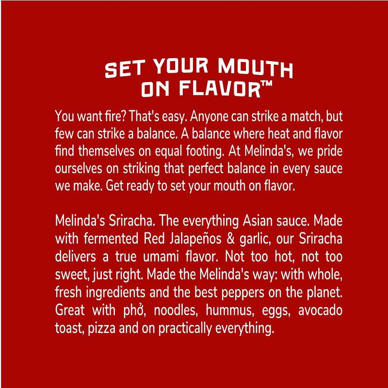 slide 3 of 5, Melinda's Sriracha Hot Chili Sauce - 12 fl oz, 12 fl oz