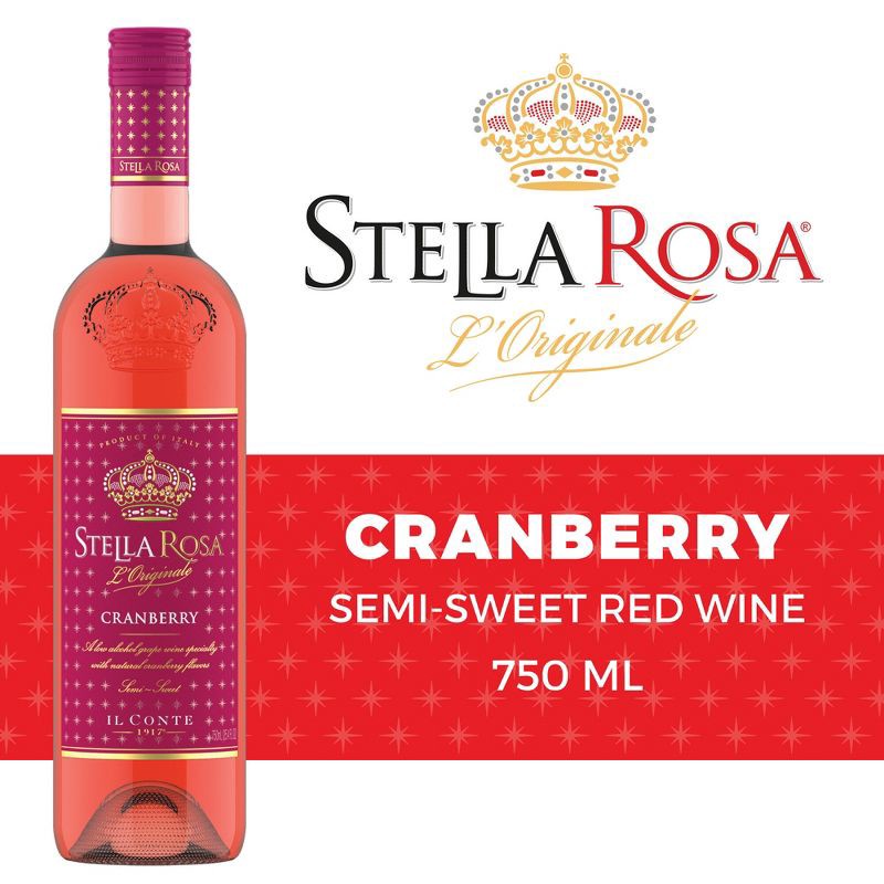 slide 2 of 13, Stella Rosa Cranberry Semi Sweet Red Wine - 750ml Bottle, 750 ml
