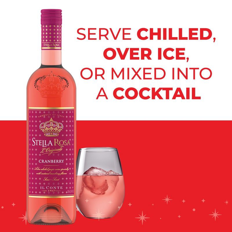 slide 5 of 13, Stella Rosa Cranberry Semi Sweet Red Wine - 750ml Bottle, 750 ml