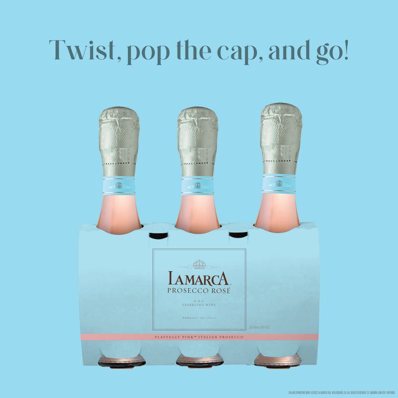 slide 3 of 5, La Marca Prosecco Rose - 3pk/187ml Bottles, 3 ct; 187 ml