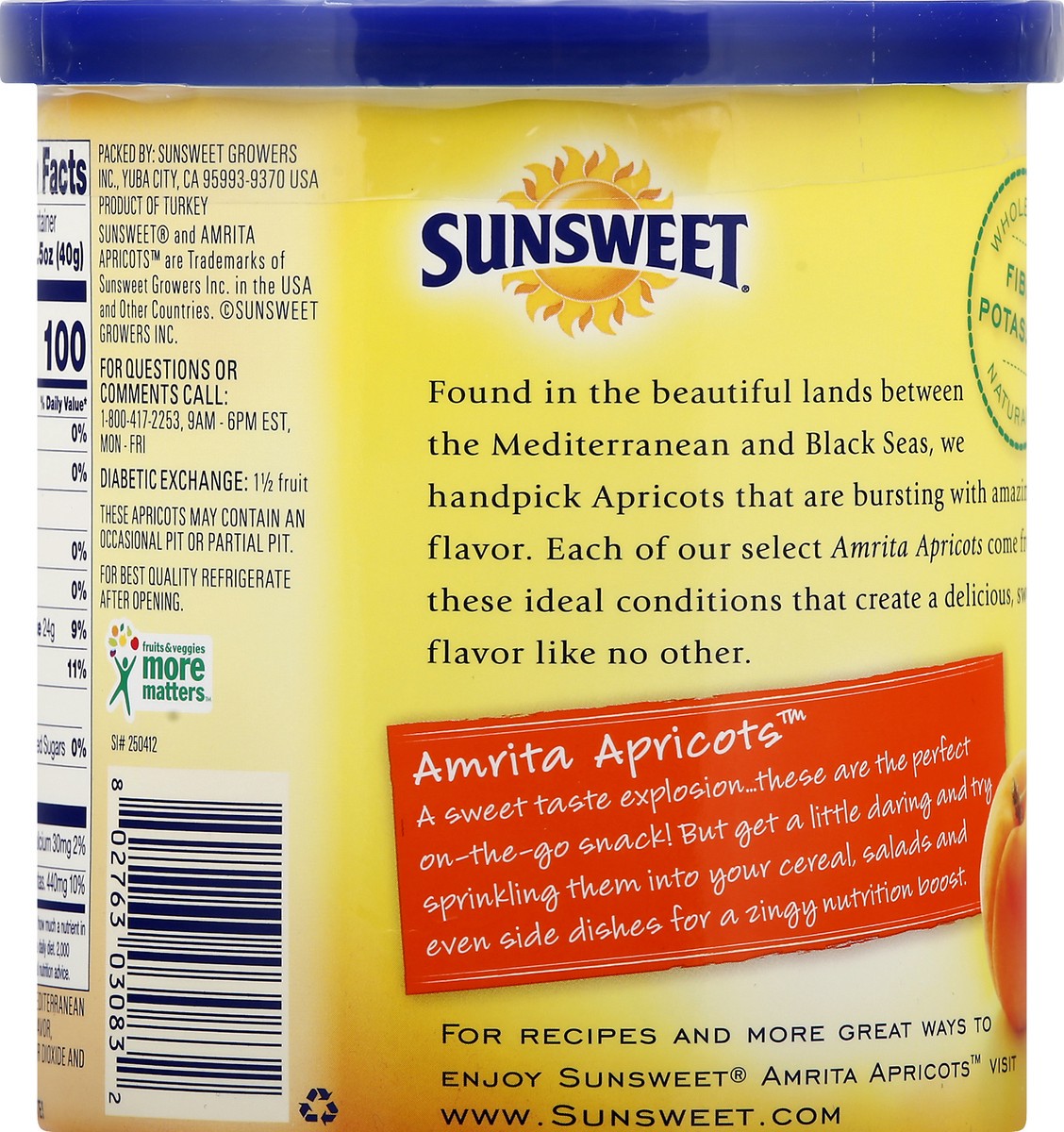 slide 7 of 12, Sunsweet Apricots Canister - 16 Oz, 16 oz