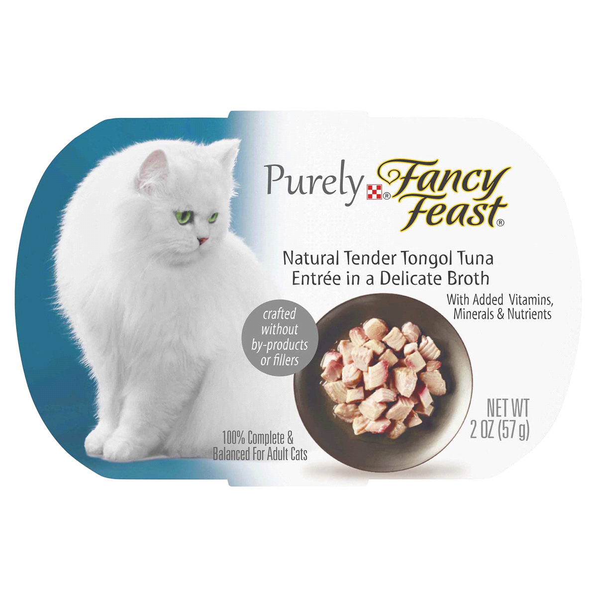 slide 1 of 9, Purina Fancy Feast Natural Tender Tongol Tuna Entree Wet Cat Food Tray, 2 oz