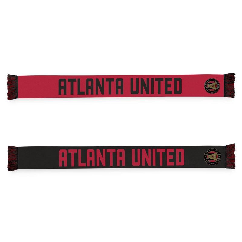 slide 3 of 3, MLS Atlanta United FC Scarf: Solid Acrylic Wrap, Tagless Design, 48" x 8", 1 ct