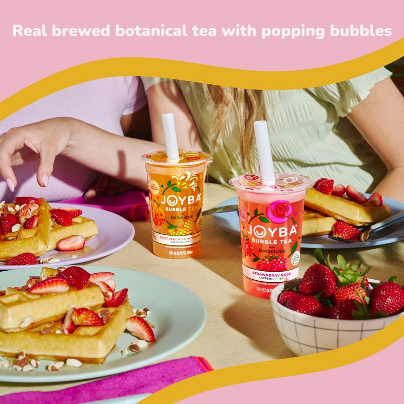 slide 3 of 7, JOYBA Sweet Peach Honeysuckle with Botanicals Bubble Tea - 4pk/12 fl oz Cups, 4 ct; 12 fl oz